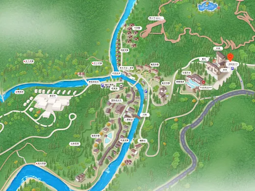 贡嘎结合景区手绘地图智慧导览和720全景技术，可以让景区更加“动”起来，为游客提供更加身临其境的导览体验。